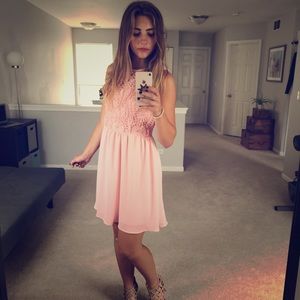 Lace Detailed Baby Pink Dress